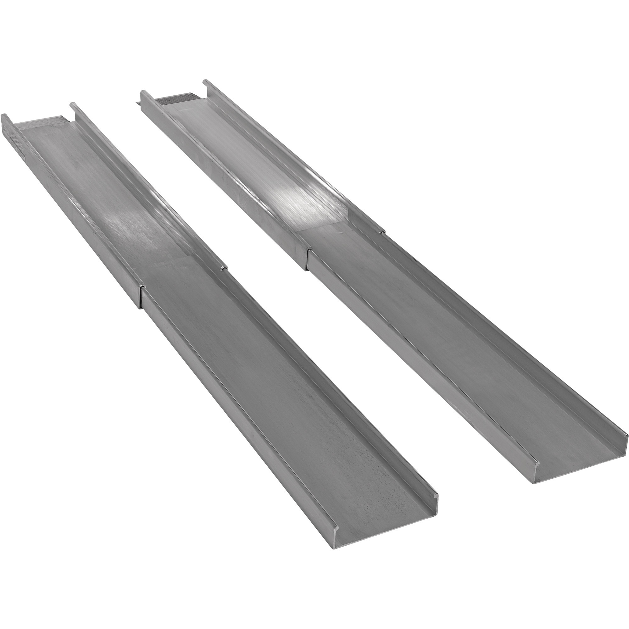 Vestil Telescopic Wheelchair Ramp - 88in.L x 7 7/8in.W, 550-Lb. Capacity, Aluminum, Serrated Surface, Model# D-TR-88
